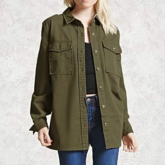 Forever 21 Cotton Shirt Jacket - Picture 9 of 9